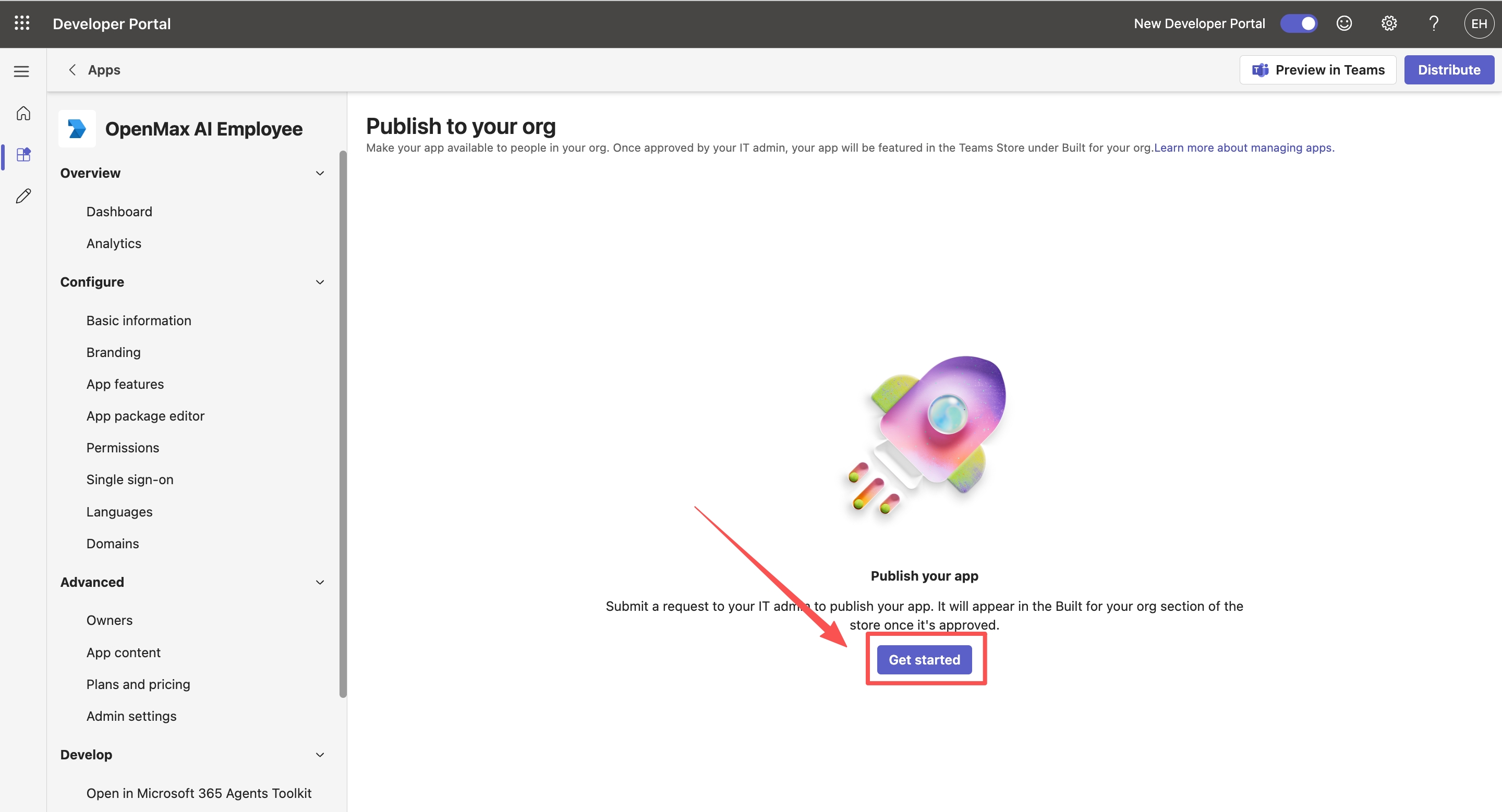 Publish to your organization — Get started